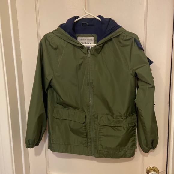 Boy’s Carter’s Green Dinosaur Rain Jacket Slicker Lightweight SZ 10 WATERPROOF - Picture 8 of 13